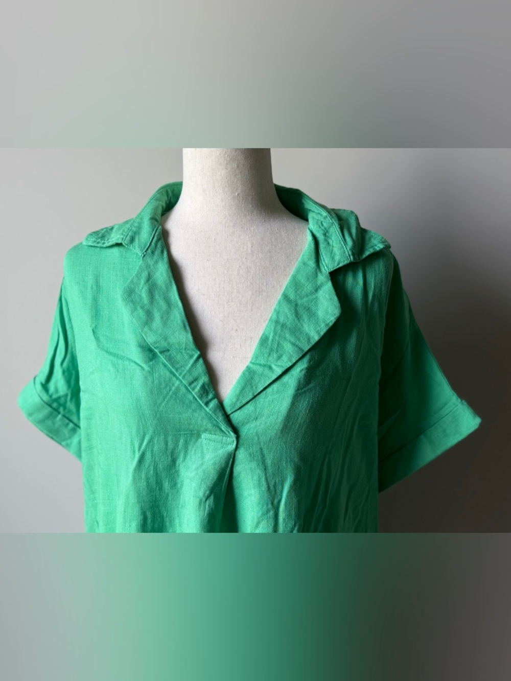 Umgee Bright Green Short-Sleeve Summer Dress/Swim Coverup Tunic - Picture 2 of 6